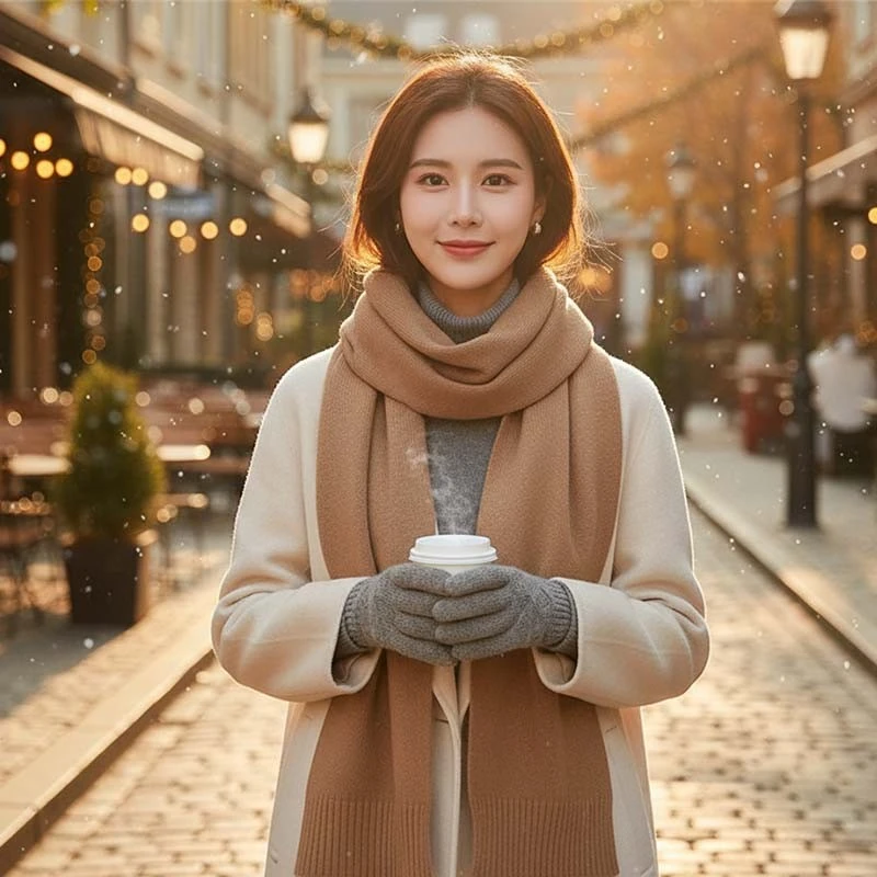 Brown Wool Scarf high quality