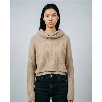 Mock Neck svetr ženy